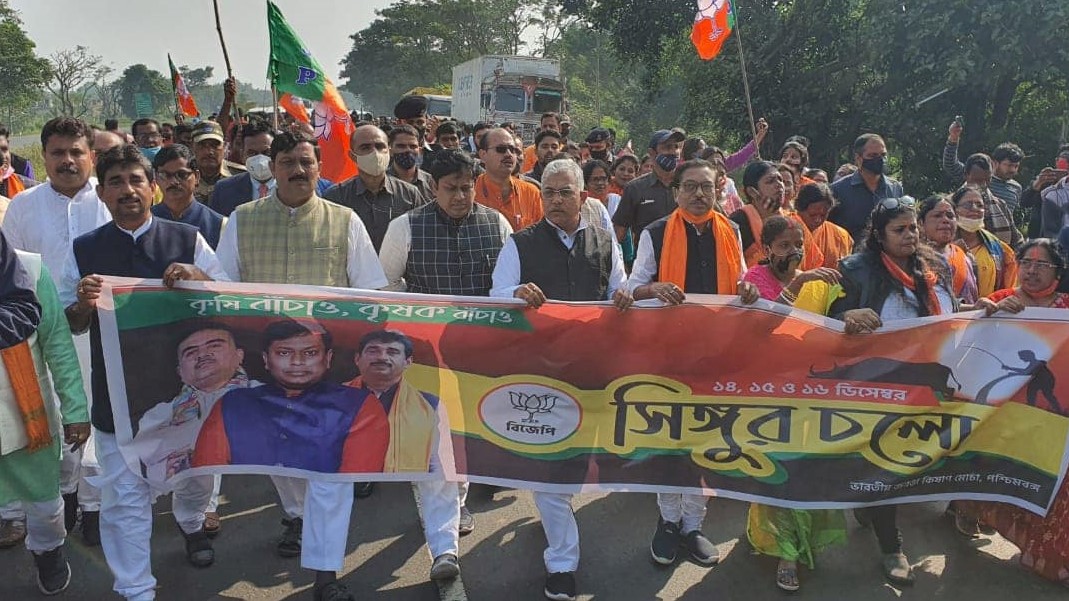 BJP to launch 3-day sit-in in Singur today to press for 7-point-demand charter for farmers